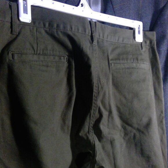 TAYLOR STITCH green Unisex 34" Cotton Button Trousers 35" inseam Pants Pockets - Picture 3 of 14
